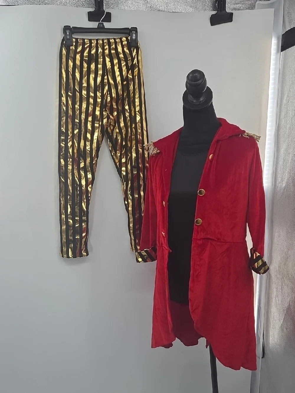 Kids Red Ringmaster Costume with Gold Trim